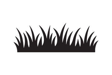 Grass field silhouette vector art illustration on white background
