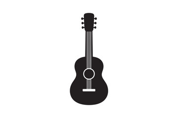 Fototapeta premium Guitar silhouette vector art illustration on white background