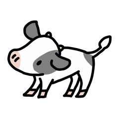 可愛い子牛のイラスト – シンプルでユニークなデザイン（手描き風）