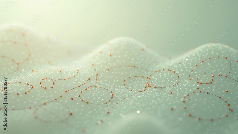 Poster abstract connecting dots and lines on surface with gentle light