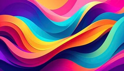 Colorful Abstract Organic Background – Fluid Gradient Shapes in Magenta, Cyan, and Electric Blue with Glossy 3D Texture