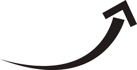 Arrow icon. Hand drawn black line doodle arrow, curve arrow vector. Sketch curved dashed arrows design isolated on transparent background. Direction shape for web and app.