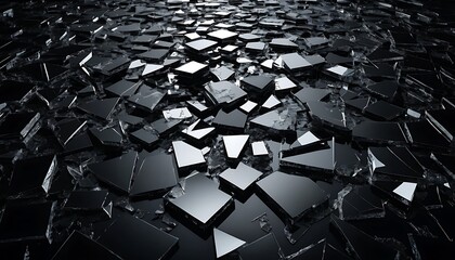 Fototapeta premium Shattered Contrast: Black and White Burst