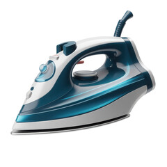 Modern electric iron appliance isolated on transparent background