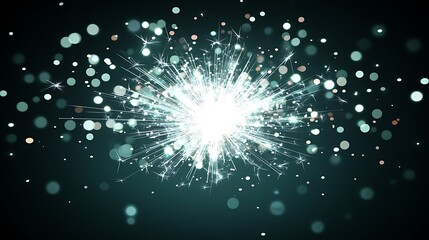 Frozen explosion of glowing sparks in extreme close-up with a dramatic angular view emphasizing texture and light