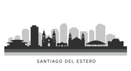 Naklejka premium Santiago del Estero skyline with Argentina, and vector.