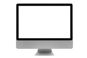 Fototapeta premium computer display with blank white screen isolated on white background with clipping path..