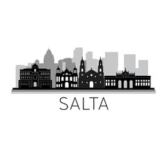 Fototapeta premium Salta Argentina Skyline with Vector Cityscape Silhouette.