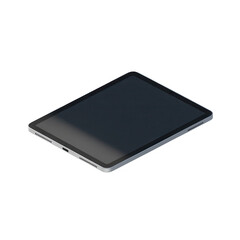 Isometric tablet mockup isolated on transparent background