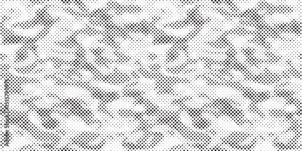 Poster Seamless camouflage pattern. Repeating digital dotted hexagonal camo military texture background. Abstract modern fabric textile ornament. Vector illustration.