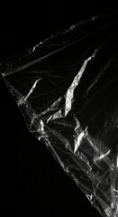 Clear Plastic Sheet Wrinkled on Transparent Background