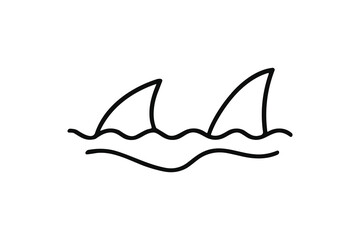 Obraz premium Shark Fin Silhouette Vector Illustration Marine Predator Danger Symbol Design