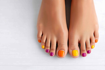 Warm colors regenerating cosmetics feet nails