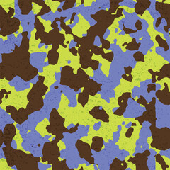 Seamless fashion blue green and black grunge camouflage pattern vector