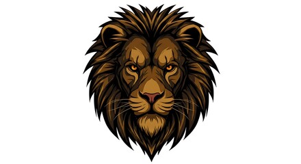 Obraz premium vector art line of angry lion with fire effect and siluet effect suitable for mockup and logo product of team isolated white background