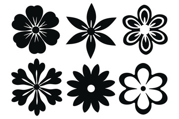 Obraz premium Black Vector Silhouettes, Set of Vintage Floral Ornaments