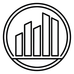 Silhouette Style Bar Chart Icon – Business Growth Analytics Symbol for Finance, Marketing, and Data Visualization Design