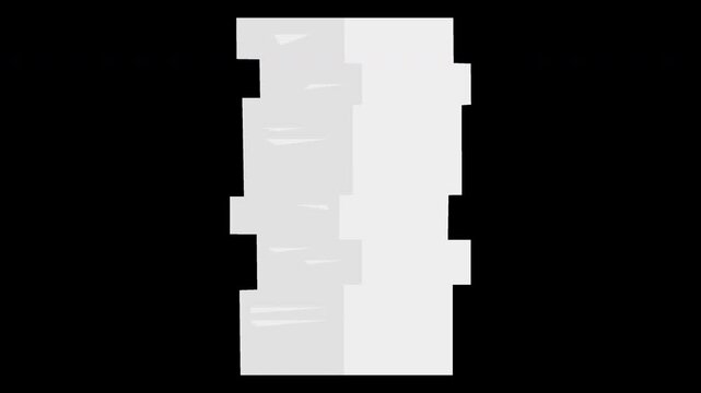 Minimalist Abstract Animation of Light Grey Blocks on a Transparent Background