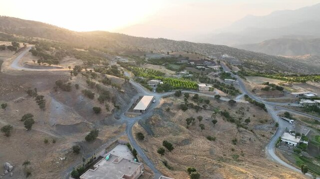 Aerial Footage of Hills and Mountains of Kurdistan Iraq