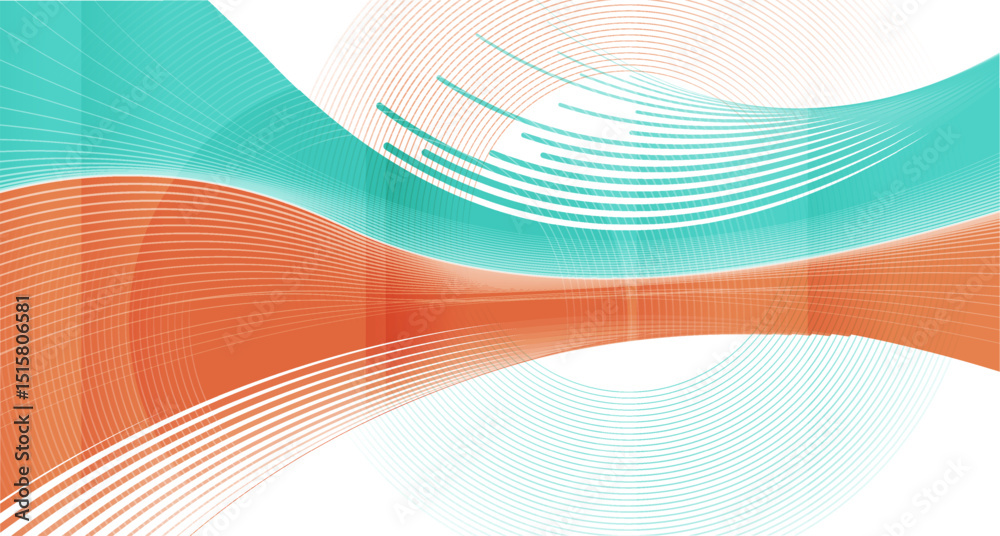 Fototapete bright minimal abstract background with waves and lines. concept modern vector design