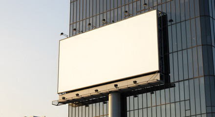 Obraz premium Blank Billboard Mockup Realistic Outdoor Advertising Design Template for Cityscape
