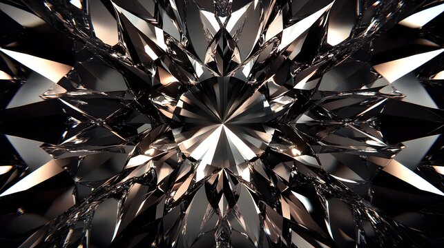 Detailed, intricate, multifaceted design resembling a shattered gemstone.