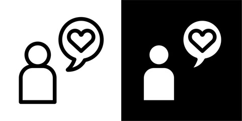 Person with Heart Speech Bubble Icon: Expressing Love & Positive Emotion