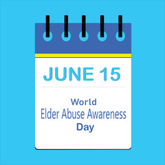 World Elder Abuse Awareness Day Calendar Illustration