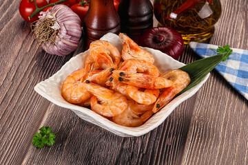 Steamed red prawn with spices