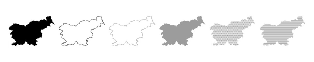 Vector illustration of Slovenia Map set on transparent background