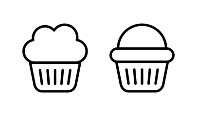 Cup cake icon logo design. Cup cake sign and symbol