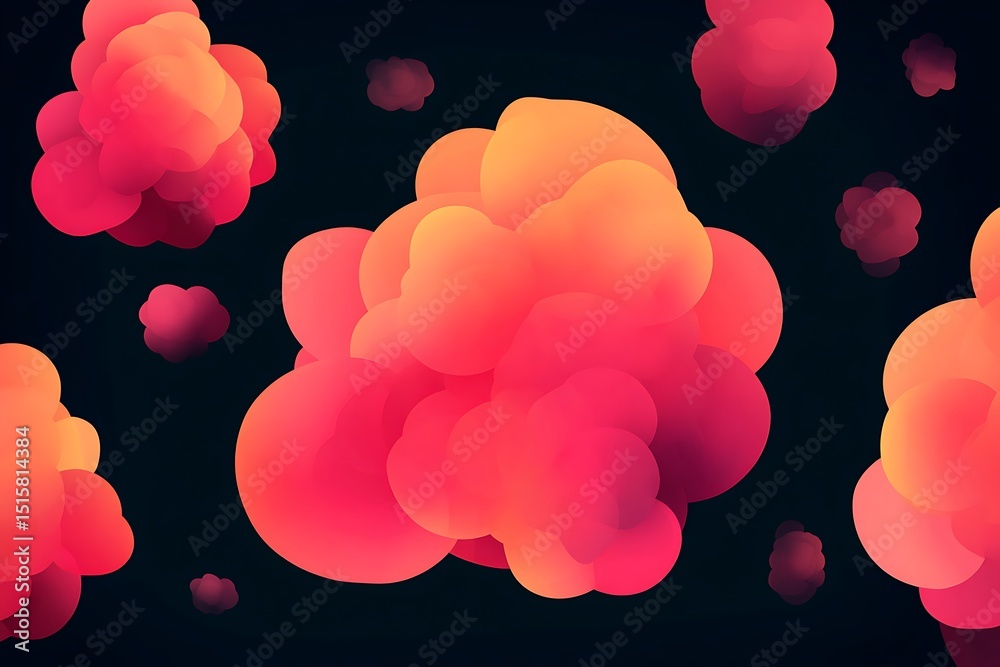 Aufkleber abstract floating blobs with vibrant colors