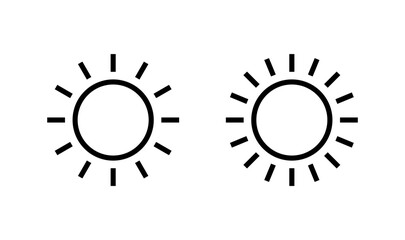 Sun icon logo design. Brightness sign and symbol