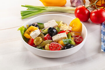 Greek salad with feta cheese