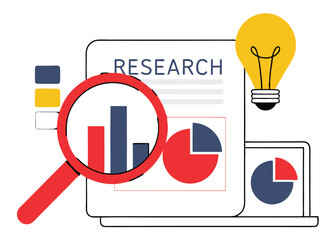 Research, Data Analysis & Innovation – Vector Illustration
