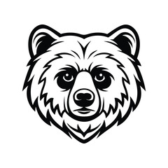 Line art illustration of a bear head.eps
