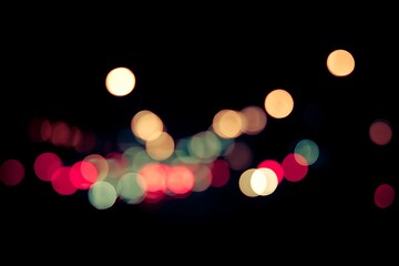 Blurred Lights in the Black Night