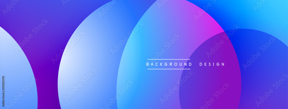 Aufkleber Abstract colorful circles overlap creating vibrant gradient background. Modern design element for digital projects.