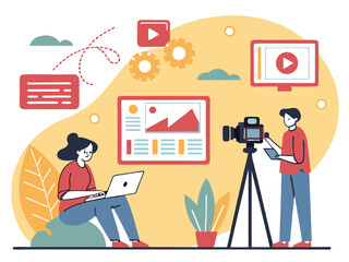 Video Content Creation & Engagement – Creative Digital Illustration