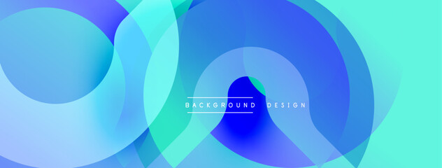 Abstract fluid shapes overlap, creating vibrant blue, turquoise gradients. Modern design element for backgrounds, banners, presentations.