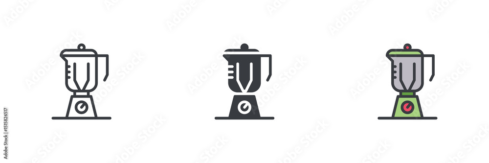 Aufkleber Blender different style icon set