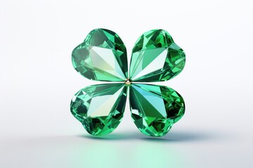 Fototapeta premium Clover leaf gemstone jewelry emerald.