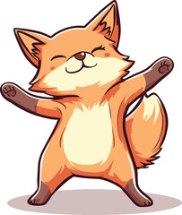 Obraz premium red fox cartoon