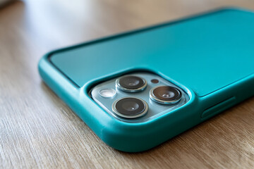 Turquoise Smartphone Case on Colorful Pastel Background
