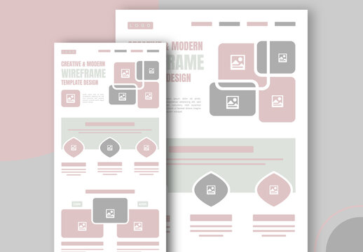 Modern Website Wireframe Design Template Layout