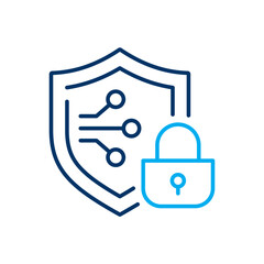 Cyber security icon. Symbol of internet protection. Vector illustration. Editable stroke.