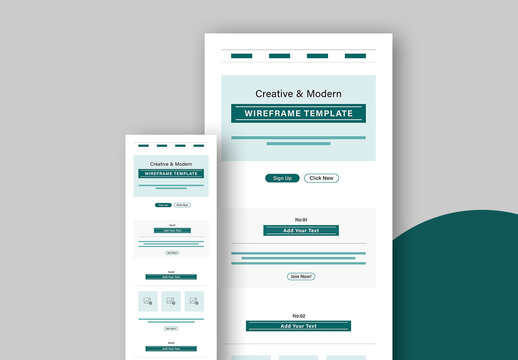 Wireframe Template Design Layout