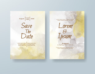 Wedding invitation with abstract watercolor background