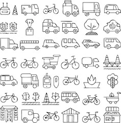 set of doodle icons for design