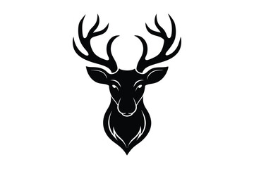 Dark deer head silhouette image suitable for outdoor concept